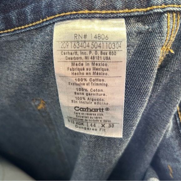 Carhart Dungaree Fit Mens Jeans 44 X 30 - Picture 8 of 8